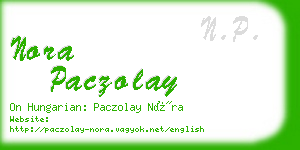 nora paczolay business card